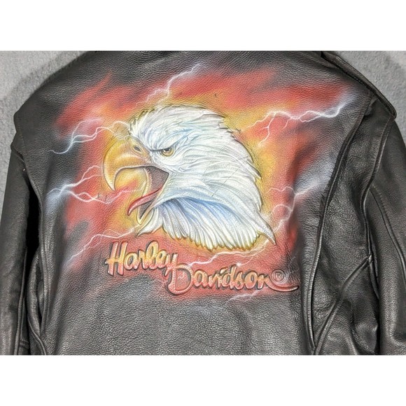 VTG Custom Authentic Harley Davidson Leather Jacket Screaming Eagle - Picture 2 of 16